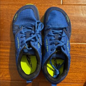 Altra Blue and Neon Green Trail Shoes Lone Peaks